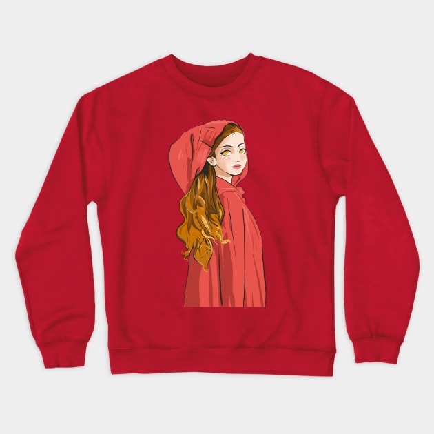 Little Red hiding hood manga Crewneck Sweatshirt by Mimie20